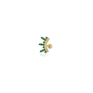 Emerald Zircon Tiny Sterling Silver Piercings
