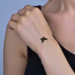 Butterfly Design Plain Silver Slave Bracelet