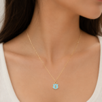 Lock Design Enamel Silver Charm Necklace