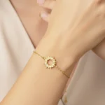 Sun Design Turkish Jewelry Silver Charm Bracelet