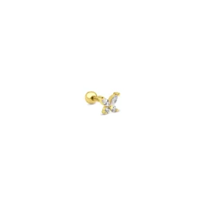 Butterfly Design Tiny Sterling Silver Piercings