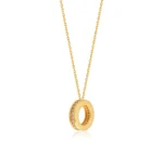 Tiny Round Design Hollow CZ Charm Silver Necklace